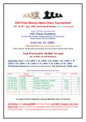 A2H Prize Money Open Chess Tournament 13-14th Sep 2025                                              