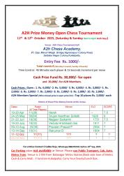 A2H Prize Money Open  Chess Tournament  11th-12th Oct  2025                                         