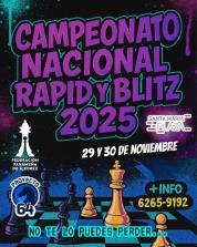 Flyer Campeonato Nacional Rapid y Blitz 2025                                                        